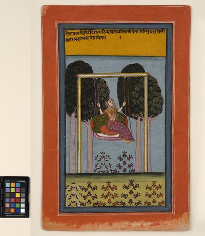 A Woman in a Swing, c.1800 by Central Indian School