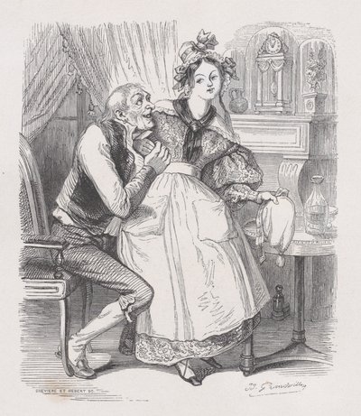 The Old Bachelor from The Complete Works of Béranger, 1836 by Cesar Auguste Hebert