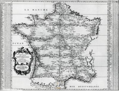 Map of France, by Giovanni Domenico Maraldi (1709-1788) and Cesar-Francois Cassini de Thury or Cassini III (1714-1784), France by Cesar Francois Cassini de Thury