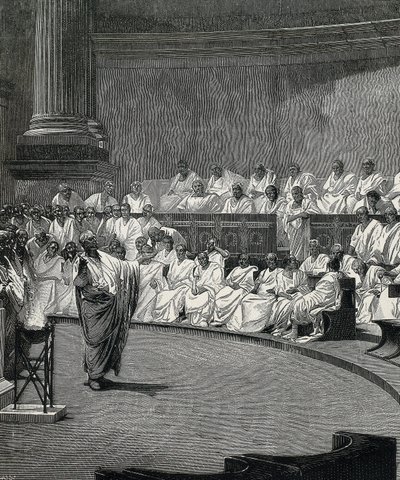 Cicero Denounces the Conspirator Catiline by Cesare (after) Maccari