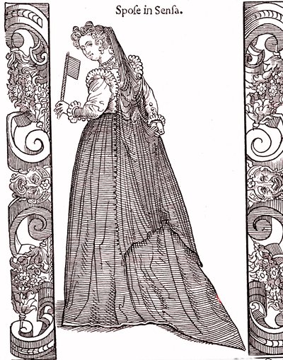 A Bride in Venice at the Time of Ascension by Cesare (after) Vecellio