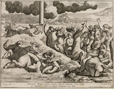 The Israelites crossing of the Red Sea after fresco by Raphael by Cesare Fantetti