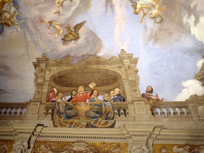 Dante, Petrarch, Cola di Rienzo, A. da Brescia and Vittorio Alfieri (detail) by Cesare Mariani