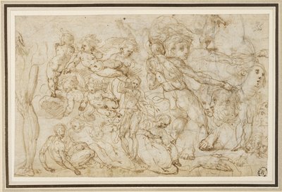 Sheet of Figure Studies by Cesare Pollini