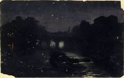 Night Effect on the Banks of the Seine by Charles Emile Cuisin