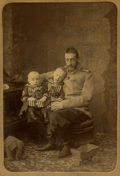 Grand Duke Constantine Constantinovich of Russia with sons, John Konstantinovich and Gabriel Konstantinovich by Charles Bergamasco
