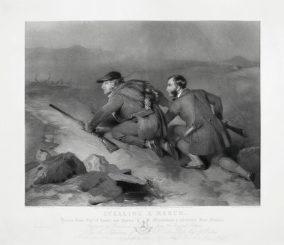 Stealing a March, engraved by Edward Burton by Charles (after) Landseer