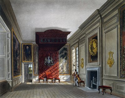 Meeting Room of King, Engraving by Thomas Sutherland, From The History of the Royal Residences by Charles (after) Wild
