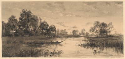 Evening on a River with a Boatman by Charles A. Walker