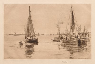 Two Sloops on the East River, 1889 by Charles Adams Platt