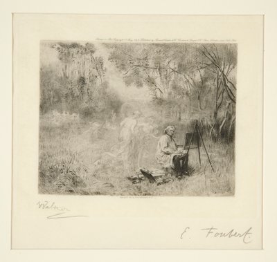 Corot Painting: After Foubert by Charles Albert Waltner