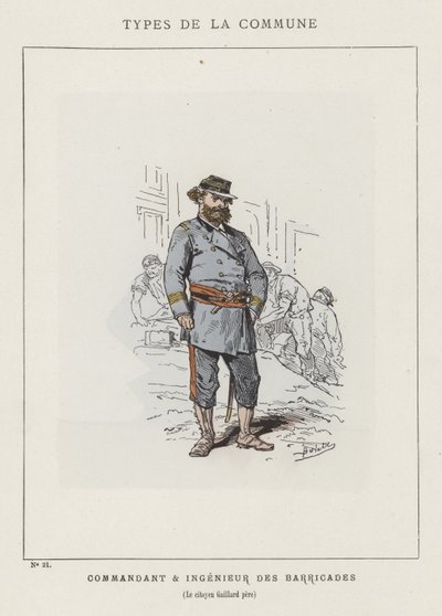 Commandant and Engineer of the Barricades, Citizen Gaillard Sr. by Charles Albert d Arnoux Bertall