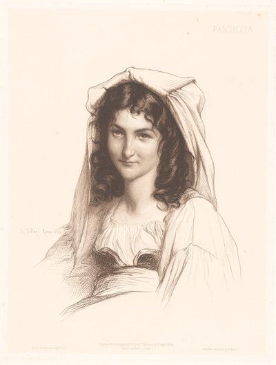 Portrait of an Italian Woman by Charles Alphonse Paul Bellay