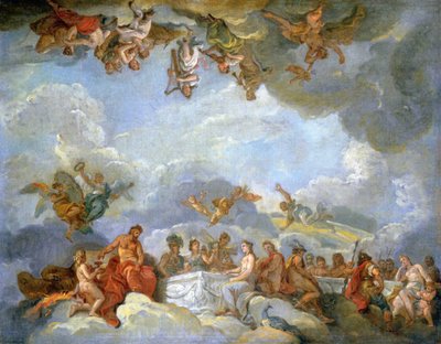 The Induction of Ganymede in Olympus - Oil Sketch by Charles Amedee Philippe van Loo
