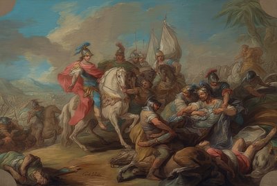 The Victory of Alexander the Great over Porus. Around 1738 by Charles André van Loo