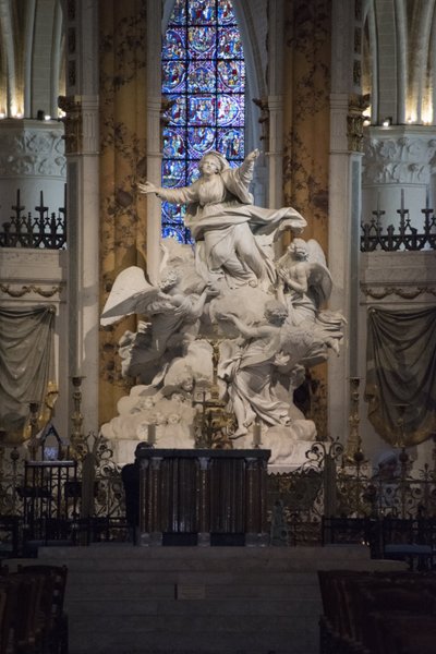 Inside view of the Cathedral of Chartres, the Master Altar (sculpture by Charles Antoine Bridan) by Charles Antoine Bridan