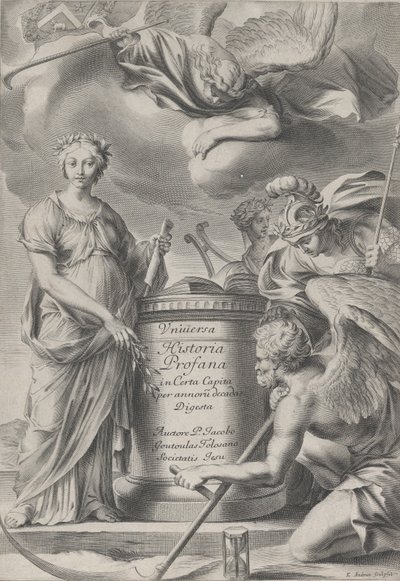 Frontispiece for Vnuiersa Historia Profana by Charles Audran