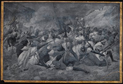 The defeat of the Egyptian Army under Hicks Pasha by the forces of the Mahdi Muhummad Ahmad at El Obeid, 5 November 1883 by Charles Auguste Loye