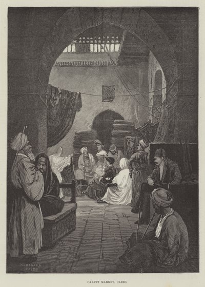 Carpet Market, Cairo by Charles Auguste Loye