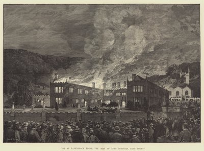 Fire at Lanhydrock House, the Seat of Lord Robartes, near Bodmin by Charles Auguste Loye
