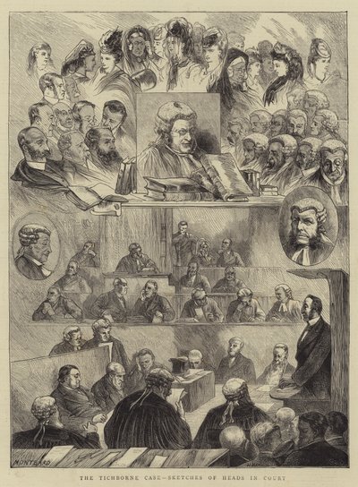 The Tichborne Case, Sketches of Heads in Court by Charles Auguste Loye