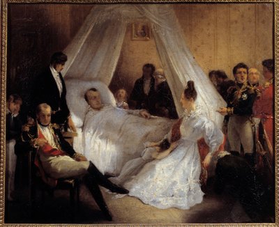 Emperor Napoleon I on His Deathbed by Charles Auguste Steuben