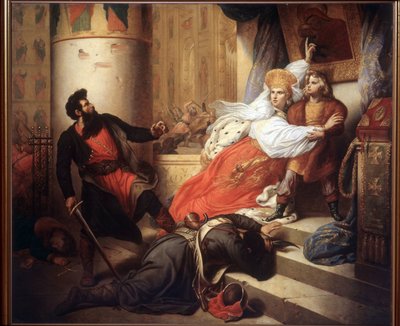 The Mother Rescued Peter I as Child During the Streltsy Uprising of 1682 by Charles Auguste Steuben