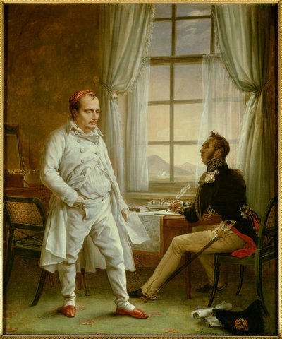 Napoleon I dictating his memorials to General Gourgaud by Charles Auguste Steuben