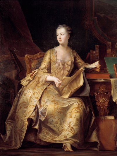 Portrait of Jeanne Antoinette Poisson, Madame de Pompadour, Holding a Score of Music by Charles Auguste Steuben
