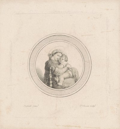 Madonna of the Chair by Charles B. J. Févret de Saint Mémin, after Raphael