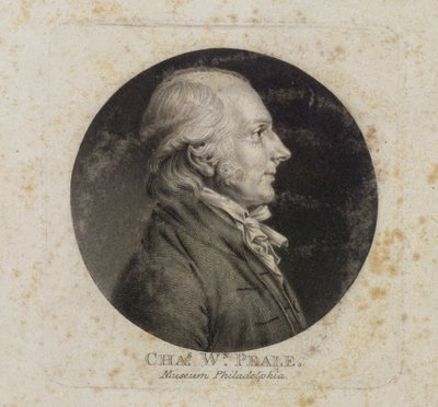 Portrait of Charles W. Peale by Charles Balthazar Julien Févret de Saint Mémin