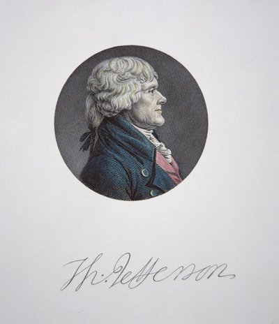 Thomas Jefferson (1743-1826) by Charles Balthazar Julien Févret de Saint Mémin