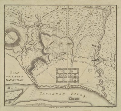 Plan of the Siege of Savannah by Charles Balthazar Julien Févret de Saint Mémin