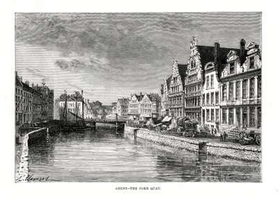 The Corn Quay, Ghent, Flanders, Belgium by Charles Barbant