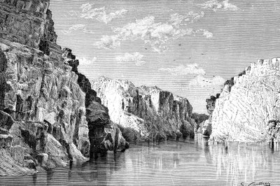 The Gorge of the Marble Rocks, India by Charles Barbant