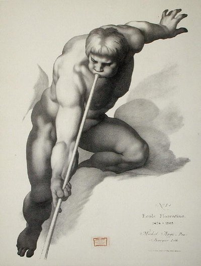 Angel playing on the Trumpet, plate 1 from 
