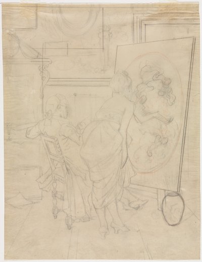 Cartoon for The Opinion of the Model by Charles Bargue