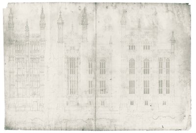 Drawing for the Houses of Parliament, c.1836-40 by Charles Barry