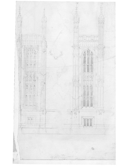 Drawing for the Houses of Parliament, c.1836-40 by Charles Barry