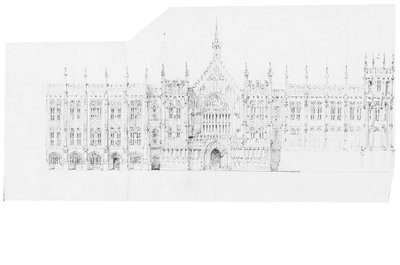 Drawing for the Houses of Parliament, c.1836-40 by Charles Barry