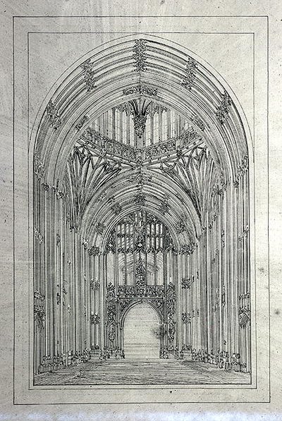 Entrance to the House of Lords, from a folder of New Palace of Westminster drawings by Charles Barry
