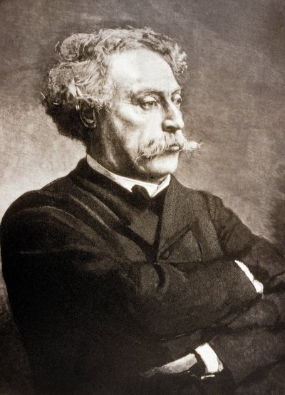 Alexandre Dumas Fils, French writer (engraving) by Charles Baude