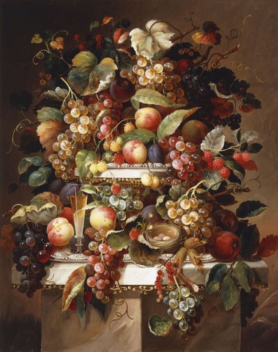 Still Life with Grapes and Peaches by Charles Baum