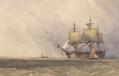 Coast Scene with Shipping by Charles Bentley