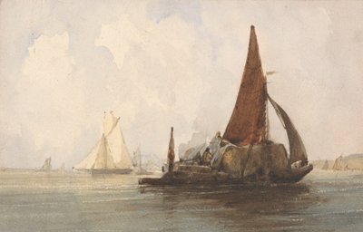 Hay Barge in a Calm Sea by Charles Bentley