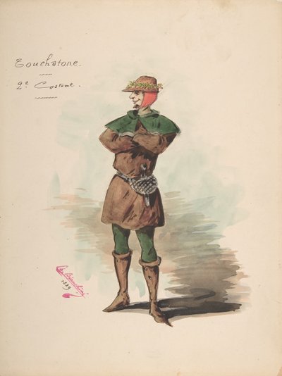 Costume Design for Touchstone, Descriptive Sheet of Costume and Accessories by Charles Bianchini