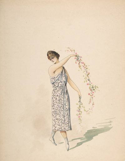 Costume Design for a Maiden Draped in White, n.d. by Charles Bianchini