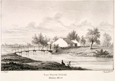 The White House on the banks of the River Lea, Hackney Marsh, London by Charles Bigot