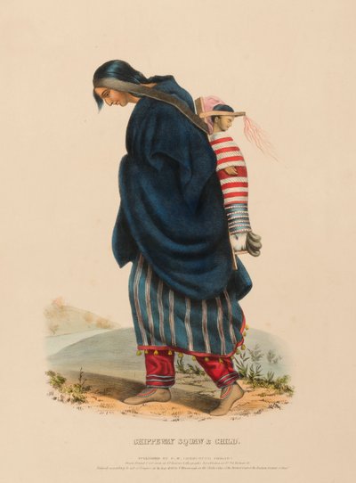 Chippeway Woman & Child, from History of the Indian Tribes of North America by Charles Bird King