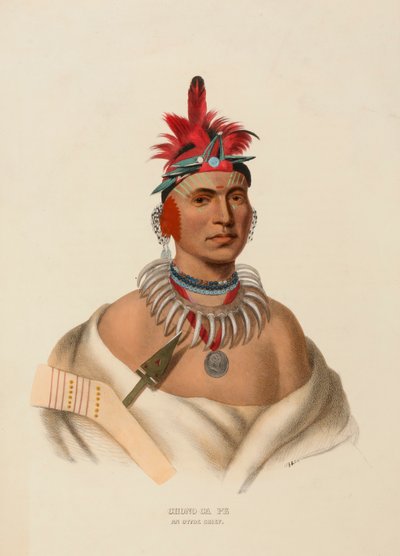 Chono Ca Pe, an Ottoe Chief, from History of the Indian Tribes of North America by Charles Bird King